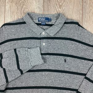 Polo By Ralph Lauren Shirt Long Sleeve Sweater‎ Pony Button Gray Black Men's